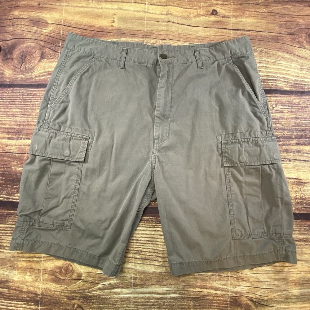 Levi Strauss Gray Cargo Shorts Mens 38 Utility Outdoor Ripstop Pockets